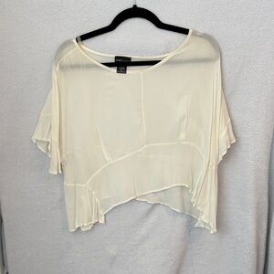 Wet Seal Ivory Asymmetrical Blouse